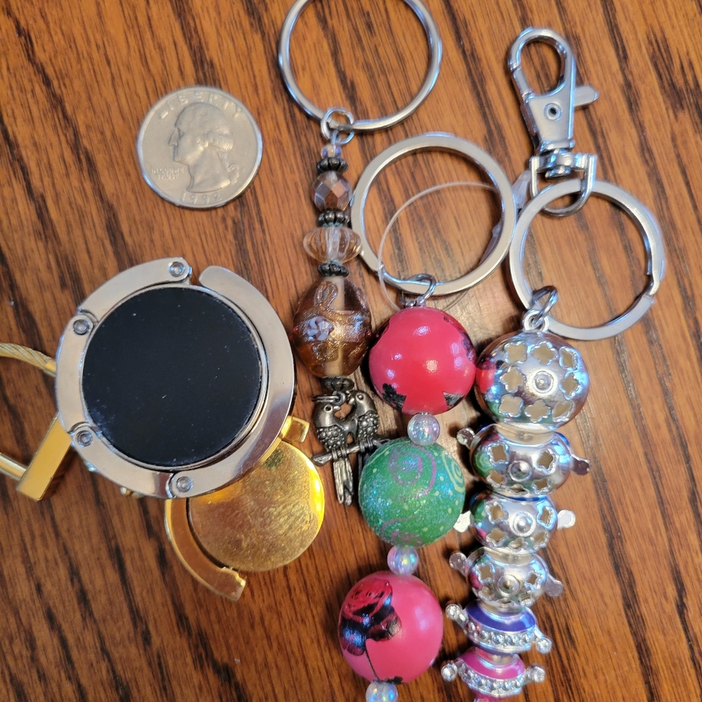 Key Chain Bag Charm & Accessory Bundle ~ Rhinestone ~ Birds & Bug - Picture 12 of 13